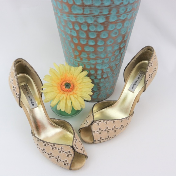 STEVE MADDEN d'Orsay Blush/Cream Peep Toe  - 8.5M - Picture 2 of 8